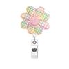 Badge Reel ID Holder Daisy Flower Retractable Clip Nurse Doctor Name Tag Embroidery School Office Stationery Student Gift Decor