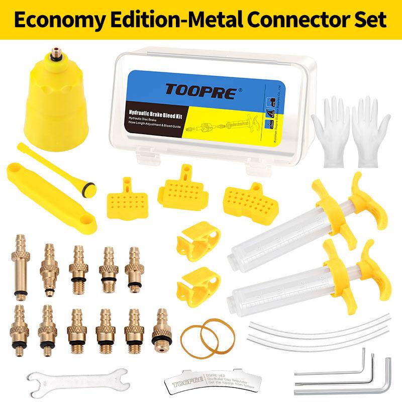 TOOPRE Bike Disc Brake Oil Change Tool Set Mountain Bicycle Brake Fluid Filling Kit Universal Metal Joint Brass Fittings