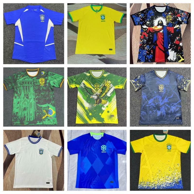 Brazil National Team Soccer Jersey Men Women Short Sleeve Training Match Shirt Breathable Sportswear