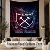Custom Text Tapestry West Ham United FC Print Wall Tapestry Indoor Living Room Wall Decor