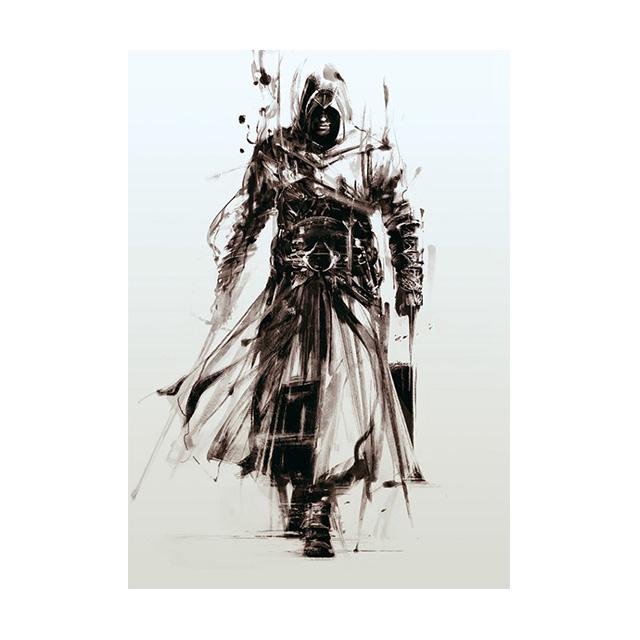 Винтажный абстрактный минималистичный рыцарь-убийца, чернильная стирка, художественная картина на холсте, настенный постер, принты, фотографии для гостиной, спальни, декор