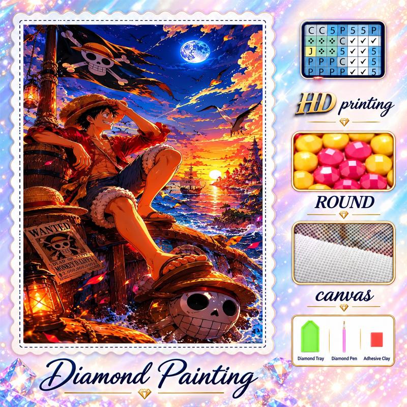 One Piece Diamond Painting Kit 5D Full Drill DIY Diamond Mosaic Wall Art Home Decor