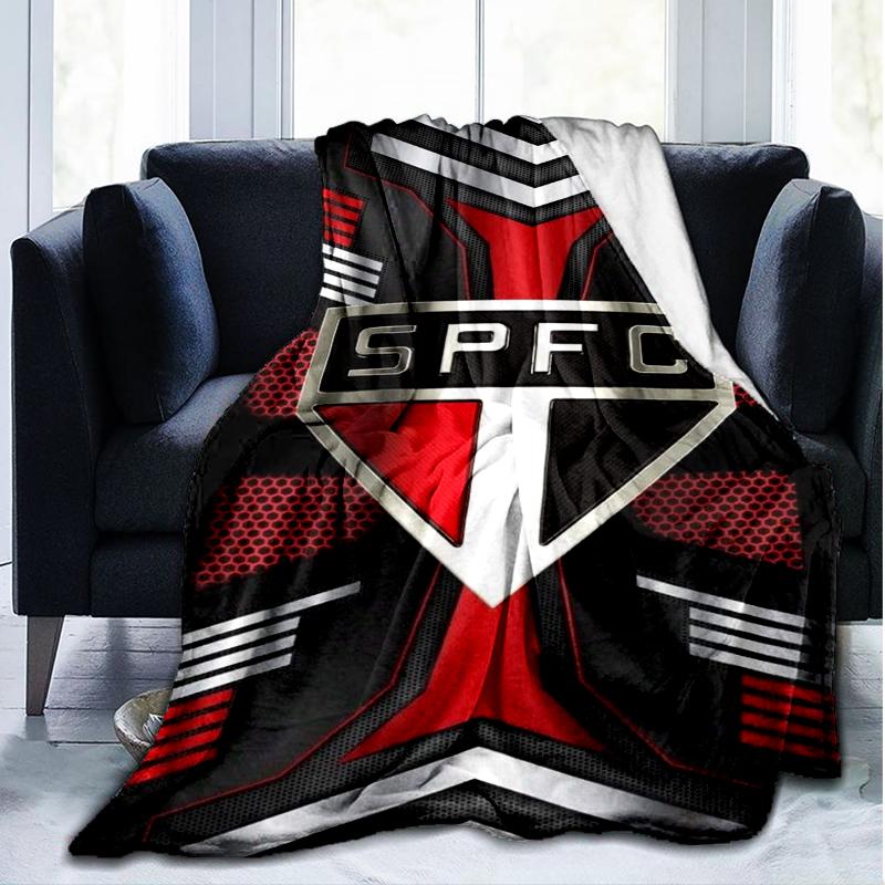1PC Paulo Fc Emblem Printed Soft Flannel Blanket Throw for Adult Bedroom Living Room Sofa Camping Travel Fan gifts Christmas Gifts