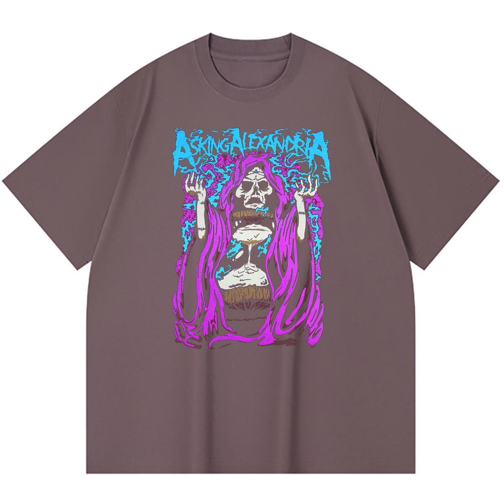 Хлопковая футболка плотностью 230 г/м² 100% Хлопок Heavy Metal Футболка с принтом рок-группы Популярная музыка Унисекс Тяжелая хлопковая футболка