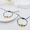 1 Set Friendship Card Bracelets Sunflower Dripping Oil Adjustable Bracelets for Daily Wear