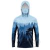 Quick-Dry UV Protection Fishing Hoodie With Face Cover Gradient Print Lightweight Outdoor Sportswear Fall