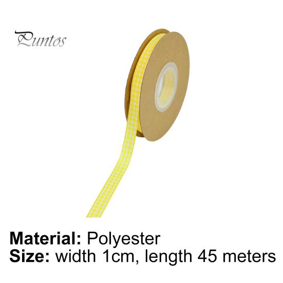 For Party DIY 1 Roll Cheque Plaid Ribbon All Match Rural Style Printed Grid Bow Gift Box Packing Ribbon