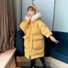 New Chlildren Girls' Winter Thicken Thermal Down Cotton-Padded Mid-Length Coat