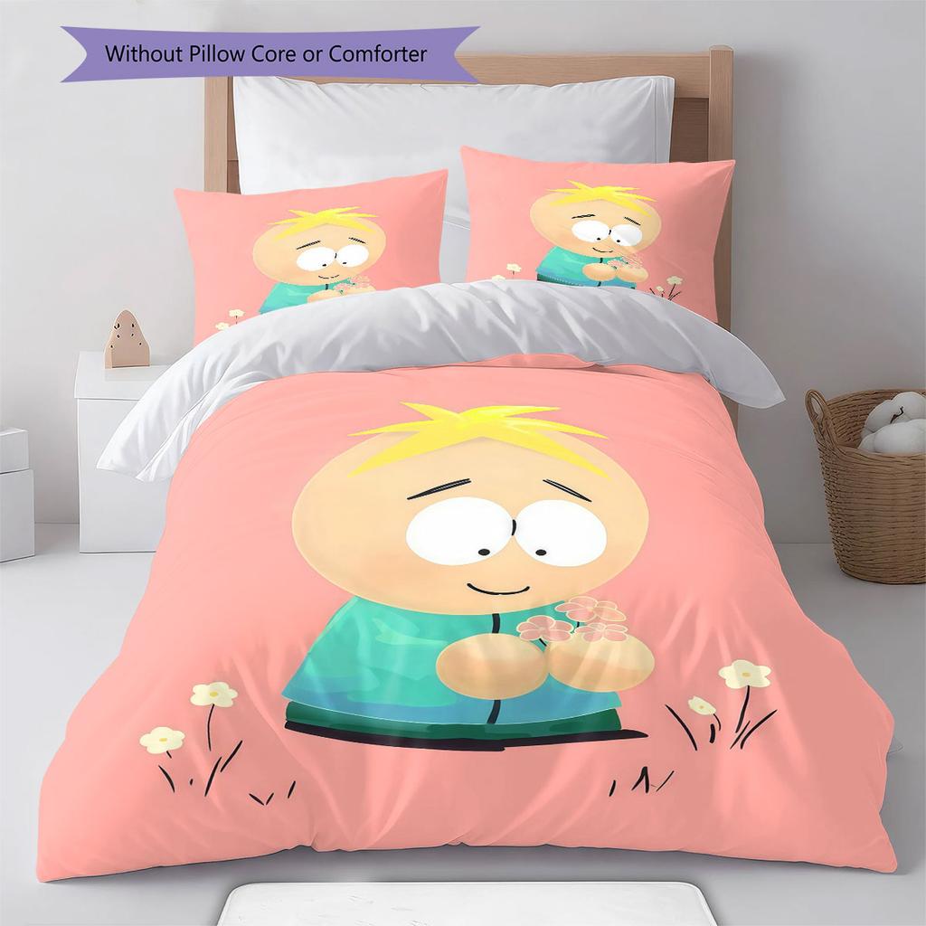 Butters Pattern Bedding Home Decoration Birthday Gift ( 1 duvet cover + 2 pillowcase, without core),fan merchandise.