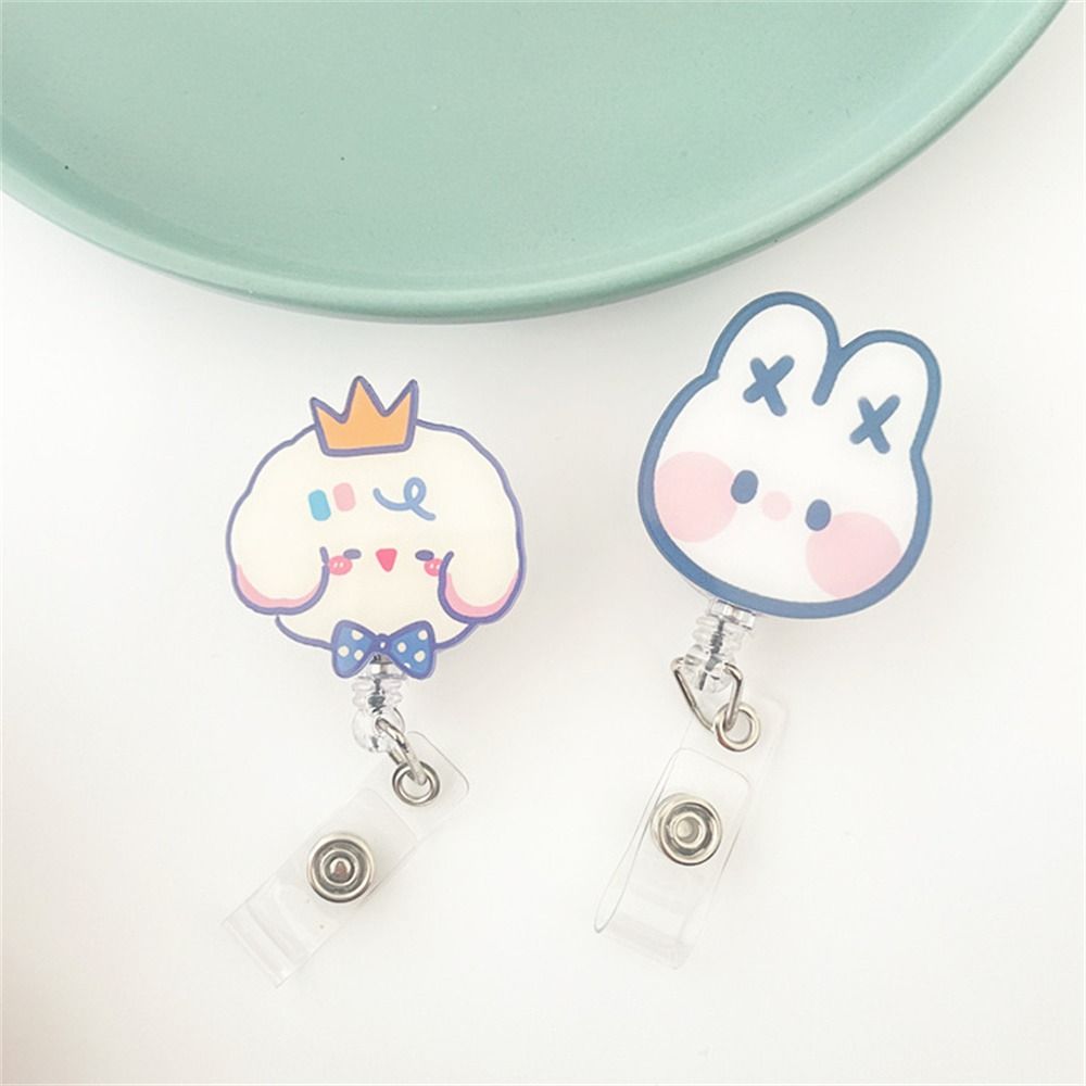 Chest Card Rabbit Students Name Card Holder Retractable Badge Reel ID Card Clips Nurse Badge Holder