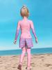 2026 Children's Mermaid Three-Piece Swimsuit Set with Long Sleeves and Sun Protection Hat