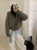 Korean Color Block Stripe Hooded Cardigan for Women - Autumn/Winter Fashion
