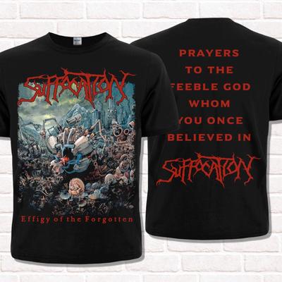 Черная футболка Suffocation Эффигия Забытого 1991 Брутал-дэт-метал Футболки Топы Хлопок Короткий рукав Уличная мода