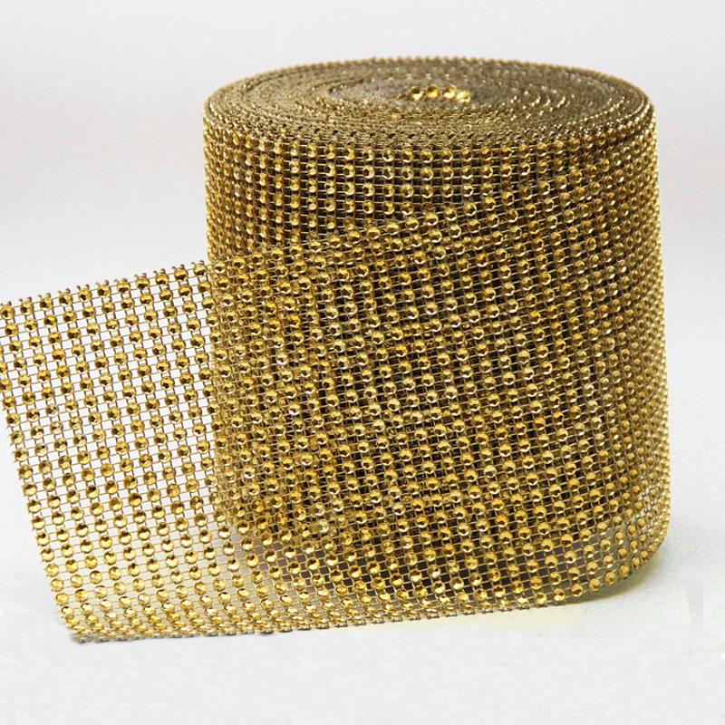 Модная ромбовидная сетка, обертка для торта, ролл, блестящая лента со стразами, свадебный декор, украшение для вечеринки