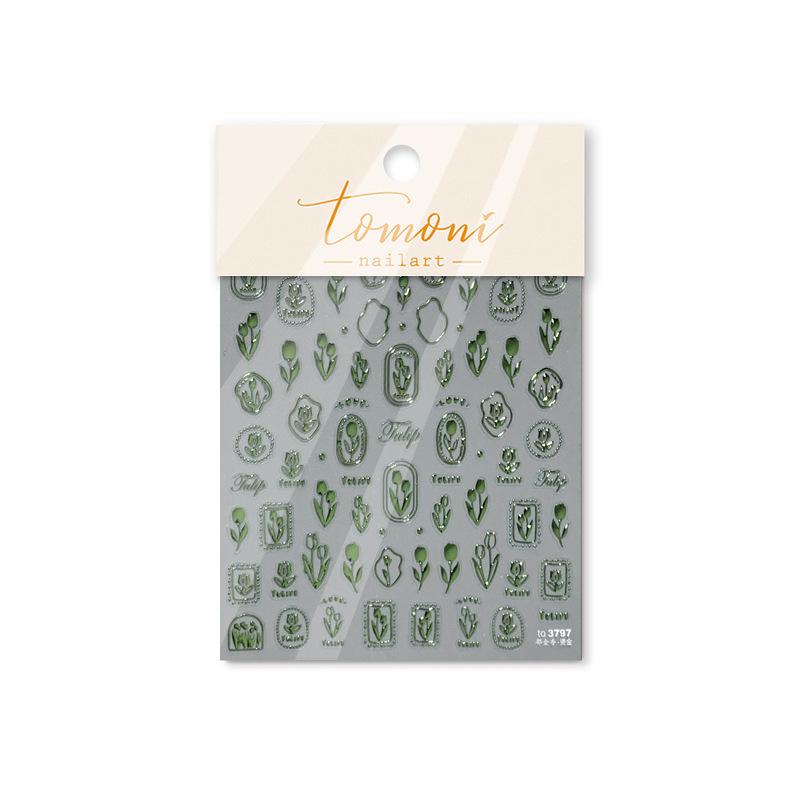 Позолоченный тюльпан наклейка для ногтей DIY Креативное украшение