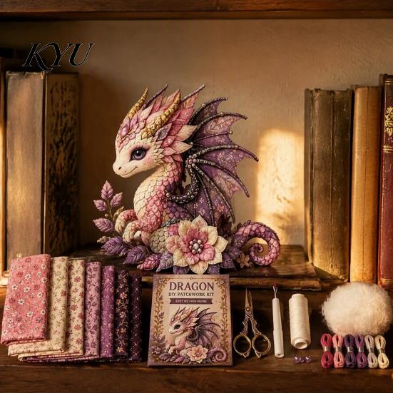 Custom Dragon Sewing Kit Patchwork DIY Kit, Fabric with Diy Pre-cut Fabric, Beginner Craft for Handmade Home Decor Family Weekend Activities