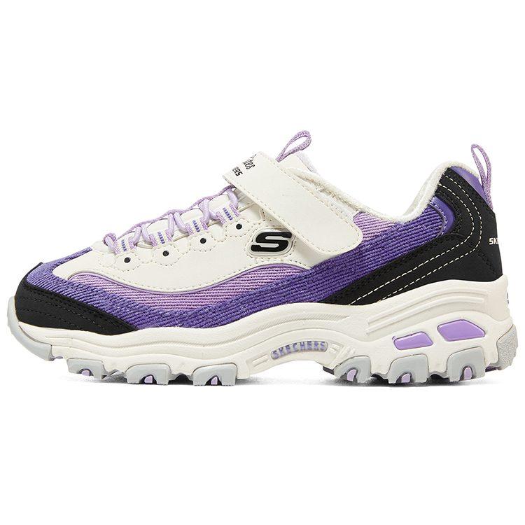 Skechers D'Lites Липучка Модный Молочный Чай Медведь Универсальный С флисовой подкладкой Удобный Классический Дизайн 302524L-PUR