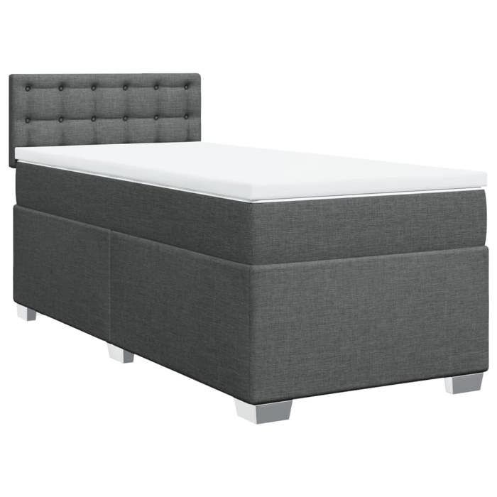 Maison Exclusive - Sommier à lattes de lit avec matelas Gris foncé 100x200cm Tissu