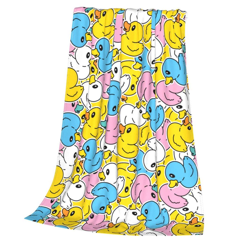 Cute Duckling Cartoon Flannel Blanket For Bed Sofa Soft Plush Blanket