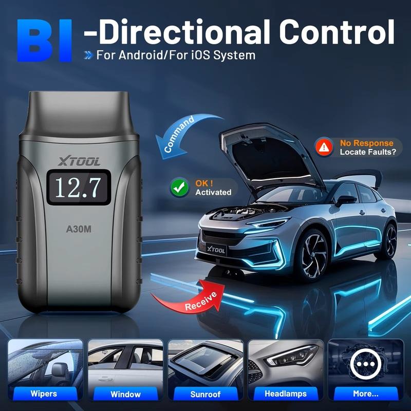 XTOOL A30M Bluetooth-сканер OBD2 Диагностический инструмент для всех систем 26 Сервисных сбросов Активный тест CAN FD Потоковые данные Бесплатное обновление на всю жизнь