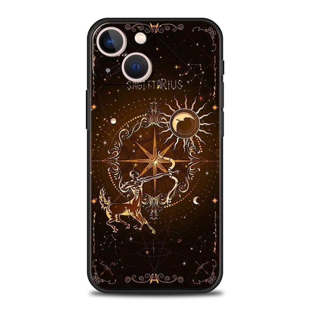 Чехол для телефона 'Созвездие' для iPhone 17 16 15 Pro Max 11 12 13 14 7 8 Plus SE 2020 X XR XS Мягкий Черный