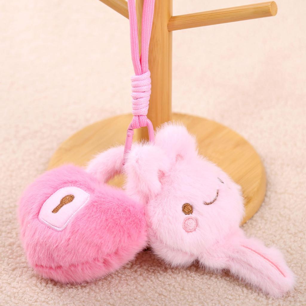 Key love lock doll pendant keychain plush toy gift girls bag pendant doll