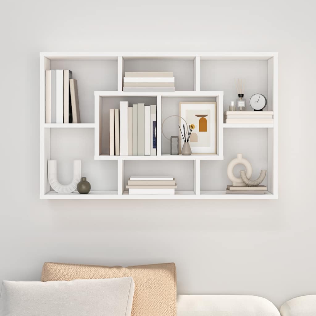 Wall Mounted Shelf White 85 x 16 x 52.5 cm Engineered Wood