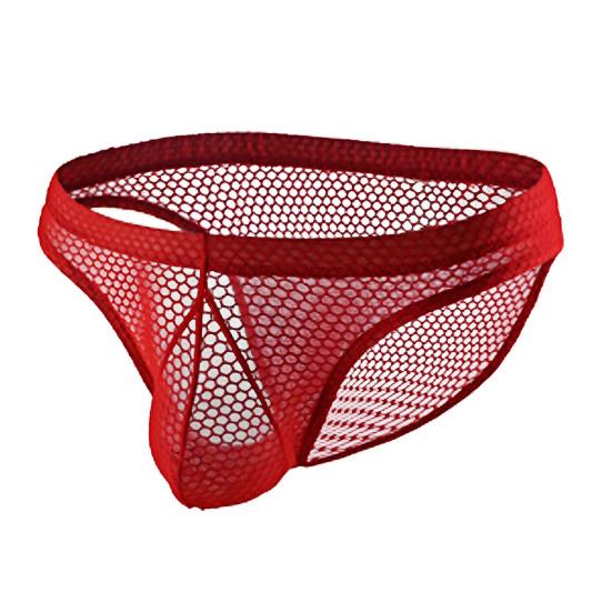 Men Briefs Low Waist Elastic Design Breathable Panties U-Convex Mesh Yarn Design Smooth Wiring Perfect Fit Underwear