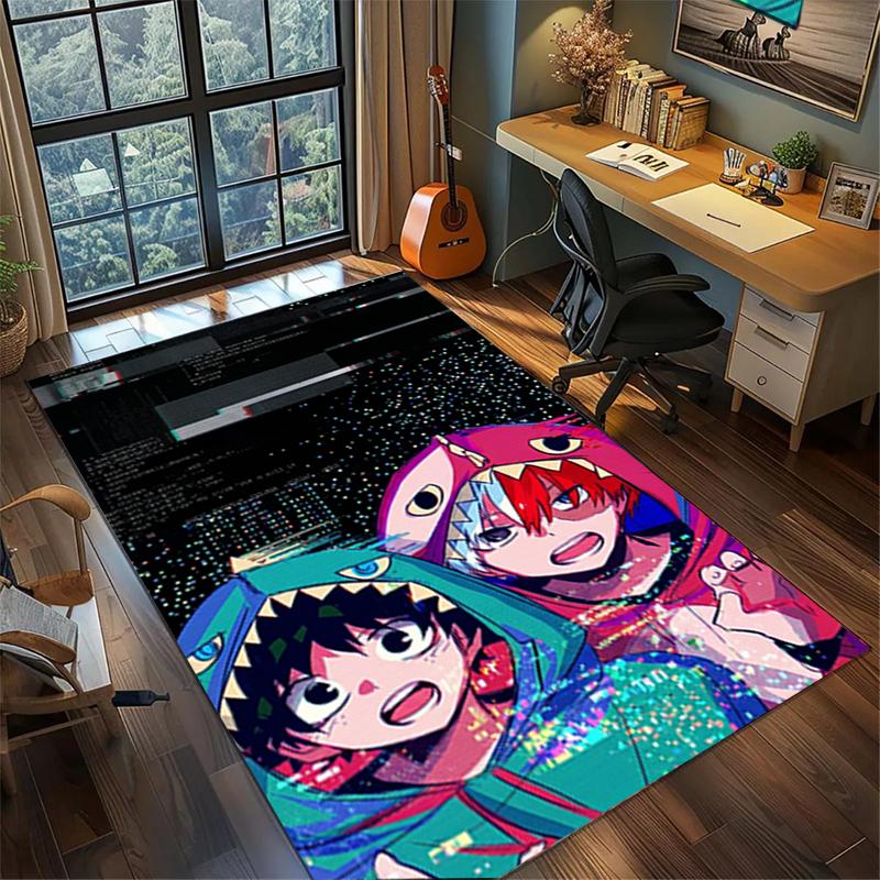 My Hero Academia Gamer Bedroom Mat Large Area Non Slip Washable Rug Home Floor Decor