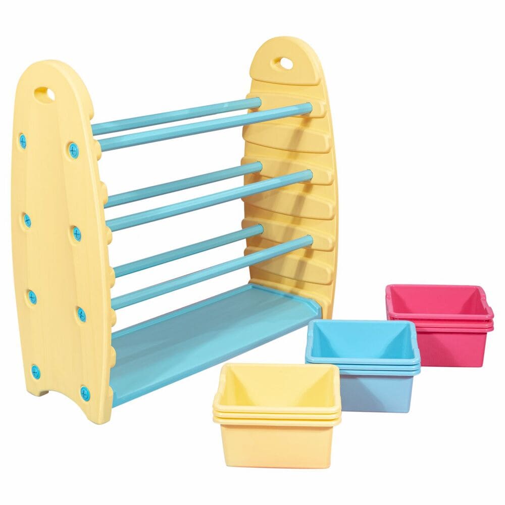 Plastic toy rack King yellow
