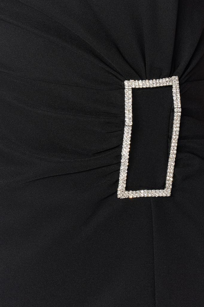 Women's Fashion New Evening Dress & Graduation Dress Black Accessory Detailed Long Evening Evening Dress