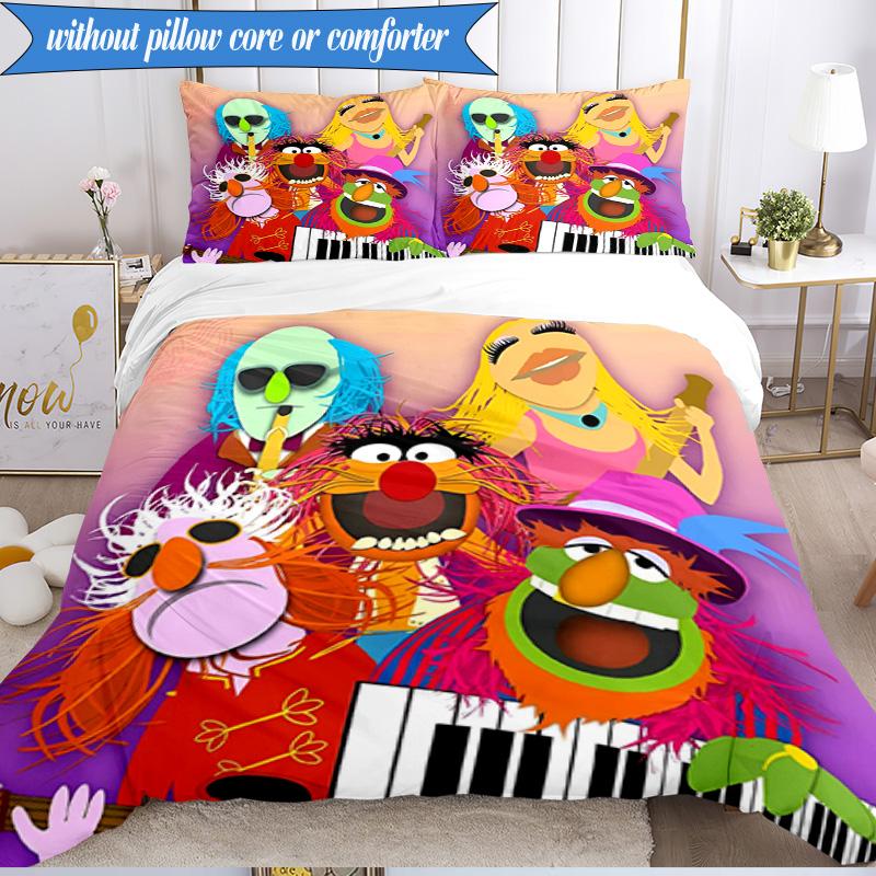 3PCS Muppet Rock Stars Bedding Set 2D Printing (Includes 1 Duvet Cover + 2 Pillowcases Coreless), Bedroom decor,Fan gift