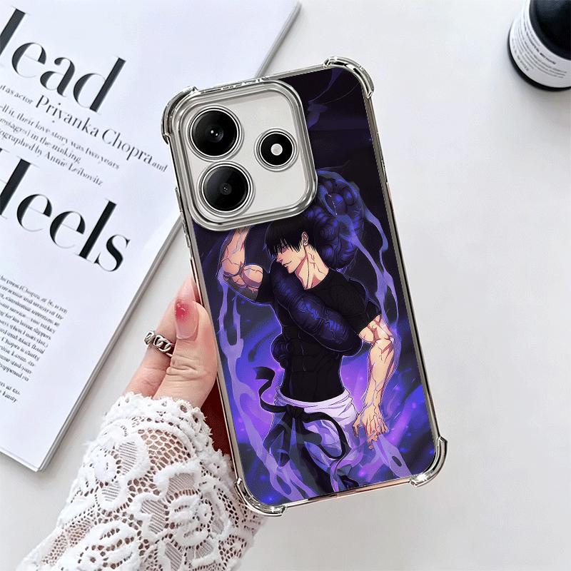 Аниме Фушигуро Тодзи JUJUSU Мягкий чехол для телефона для Xiaomi Redmi Note 14 15 Pro Plus 13 12 11S 11T 5G 10 9S 9 Гальванический противоударный Fund