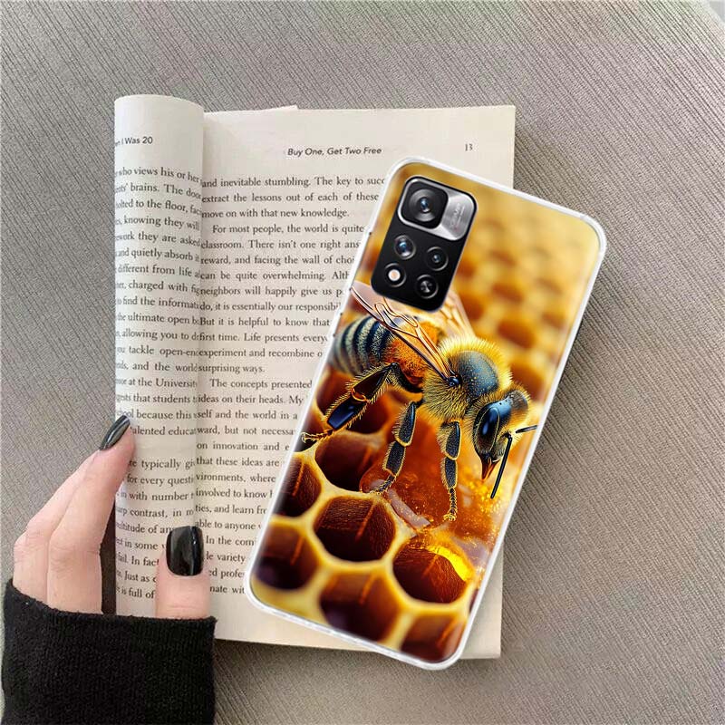 Пчелы и Мед в Сотовом Чехле Для Redmi Note 13 12 Pro Plus 14 15 Pro 5G 11 11T 11E 11S 10 Pro 10S 9 9S Чехол Мобильный