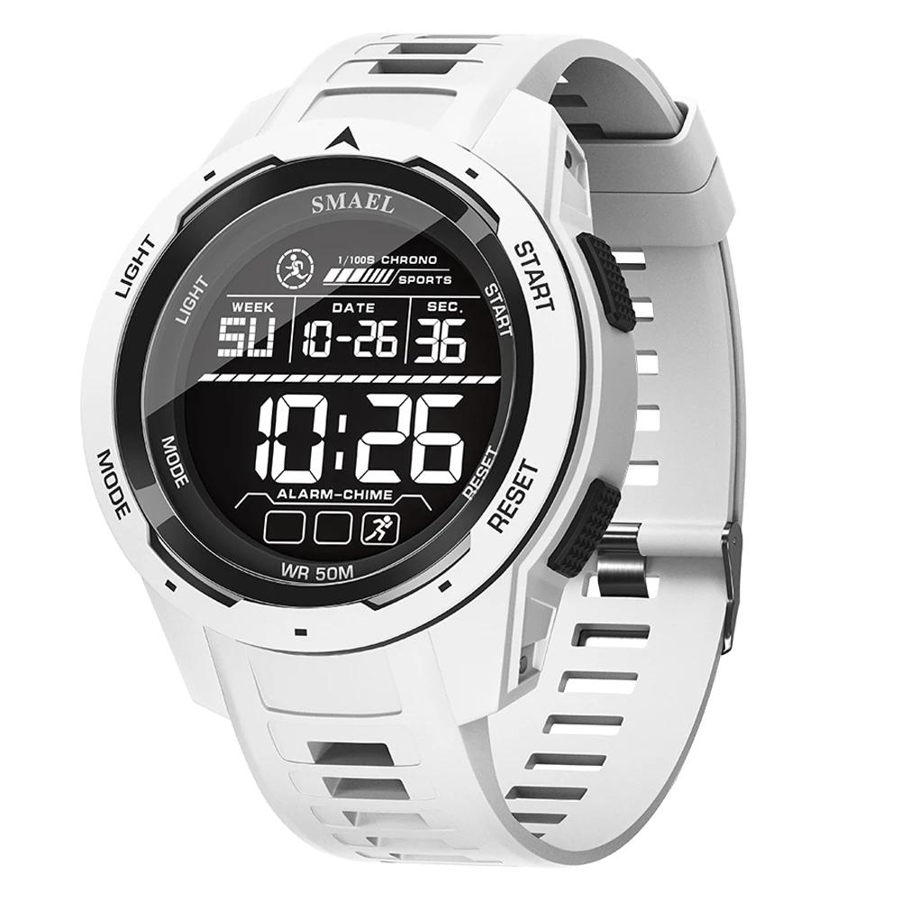 SMAEL 8105 Часы Спортивные Светодиодные Наручные Часы Мужские 50м Водонепроницаемые Часы Цифровые Световые Секундомер Часы для Мужчин Цифровые
