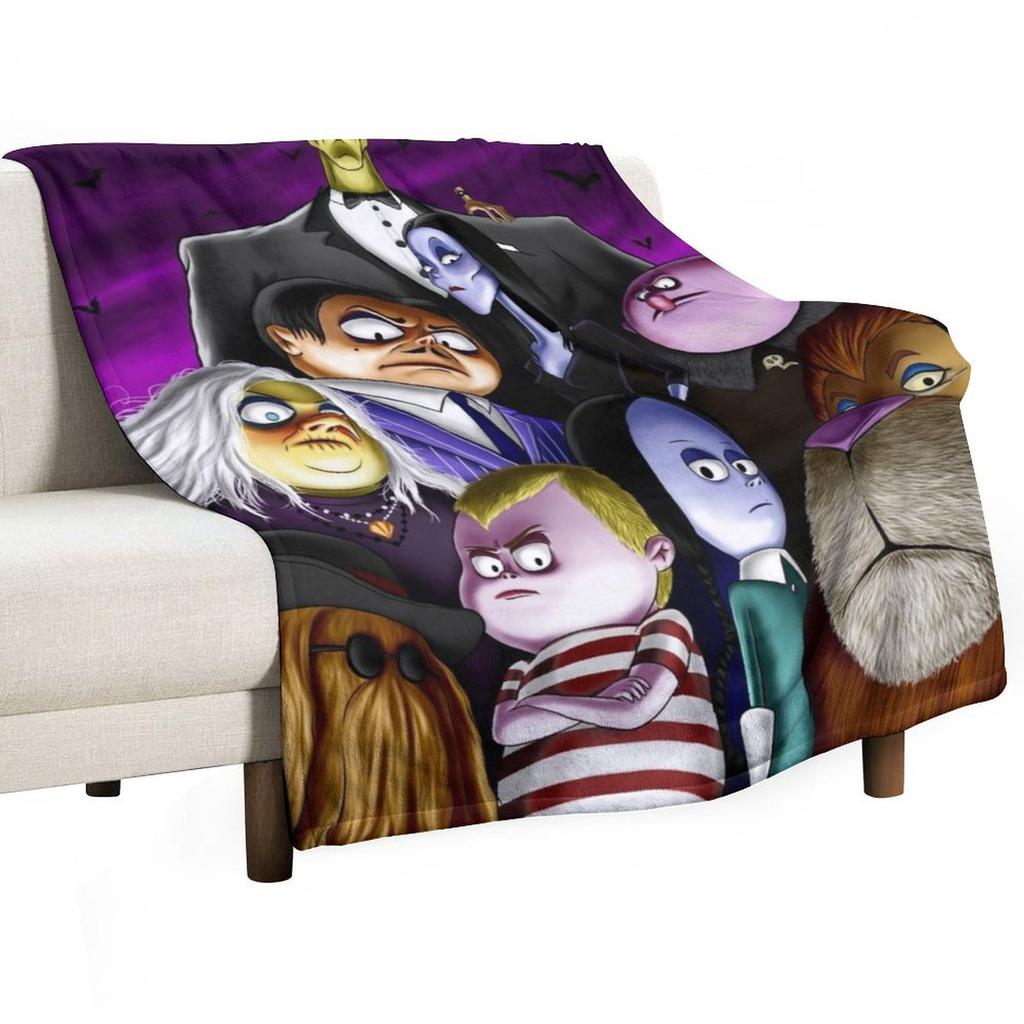 Addams Family Portrait Throw Blanket Vintage For Decorative Sofa Decorative Throw christmas gifts Sofa Throw Luxury Blankets