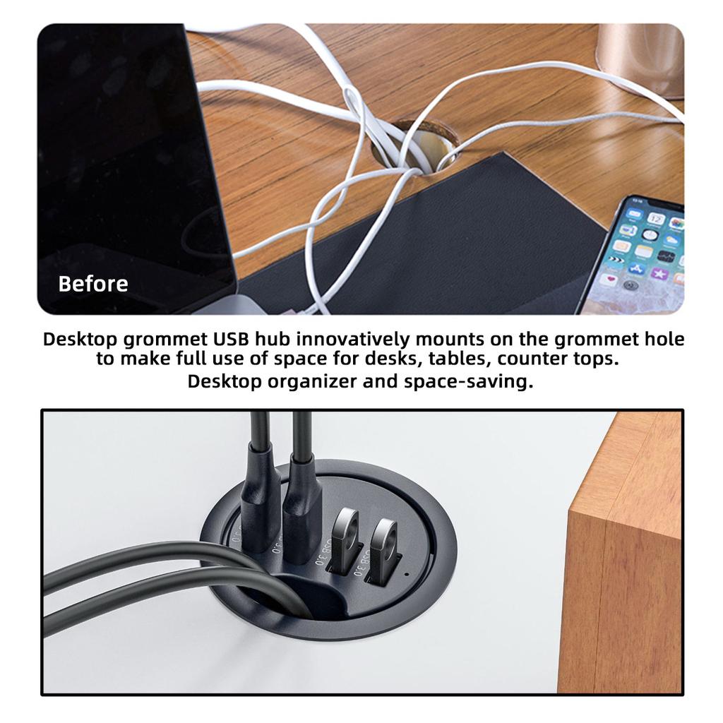 U3-095-HUB04 Настольный USB-концентратор на 2xCard Reader+USB-C+2xUSB 3.0+разветвитель для наушников, док-станция