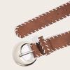 PU Leather Vintage Belt Braided Pope Waist Belt Simple Wide Belt  Female/Girls