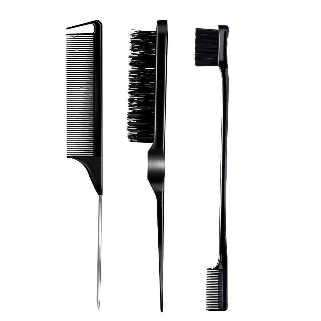 3pcs/set Double Sided Hair Edge Brush Set Hair Styling Comb Control Brush Accessories Hairline Brush Comb Styling Partition Comb