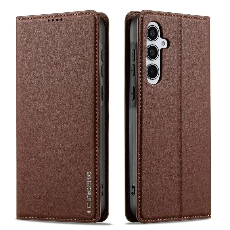 Магнитный кожаный чехол-книжка для Samsung Galaxy S25 Edge S24 FE S23 Plus S22 S21 Ultra A16 A36 A56 A15 A55 Кошелек с обложкой для карт