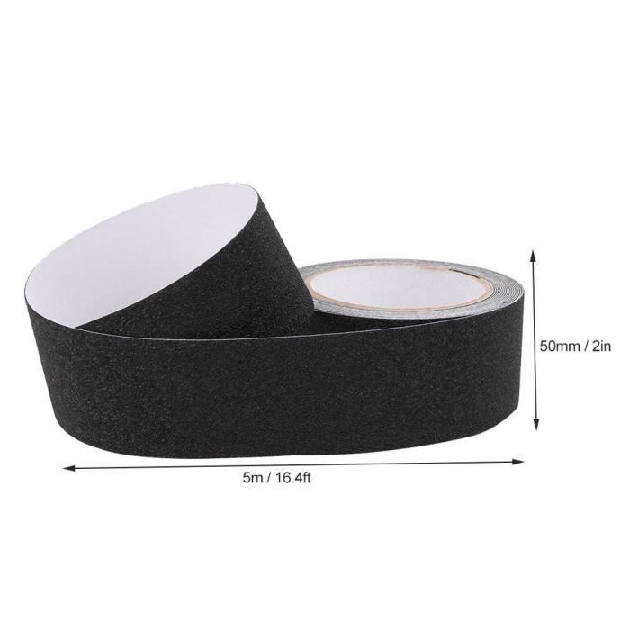 ARAMOX Bande antidérapante PEVA/PU Bande de Sécurité Abrasive Anti-dérapante d'escalier Plancher en Caoutchouc 5m(Noir)