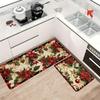 2Pcs Anti Fatigue Kitchen Rugs Festive Christmas Bell Waterproof Non-Slip Thick Cushioned Kitchen Mat Heavy Duty Comfort Standing Mat for Kitchen