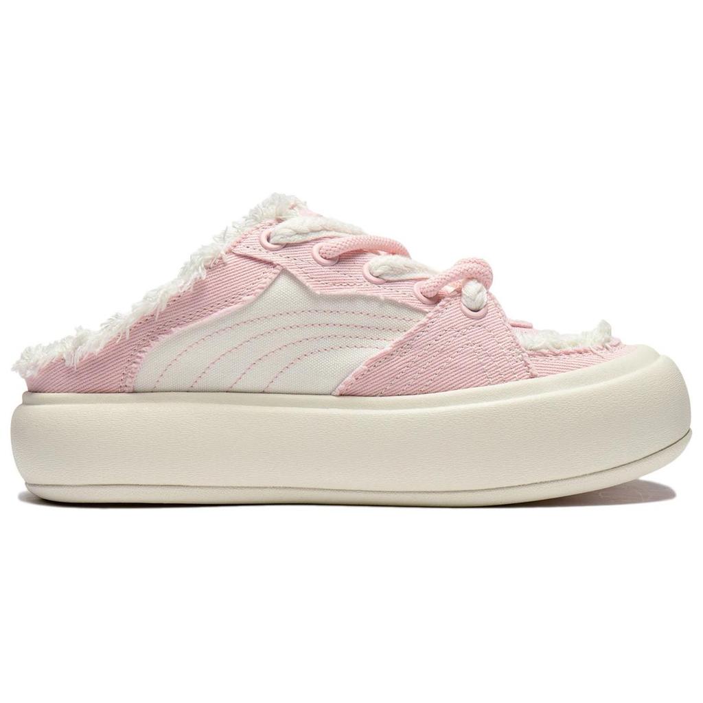 Li Ning Trendy Casual Non-Slip Shock Absorbing Low-Top Скейтерские Кроссовки Женские Кроссовки Розовые Белые AZGU014-6
