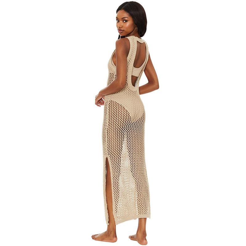 Летняя женская сексуальная открытая спина пляжная накидка на морское побережье длинное платье бикини накидка