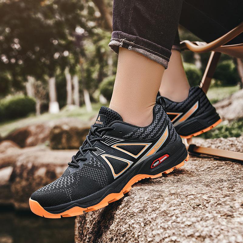 Мужские уличные походные ботинки Внедорожные Нескользящие Защита от ударов Дышащие Высококачественные Мужские ботинки Без шнуровки Повседневные Велосипедные туфли 47