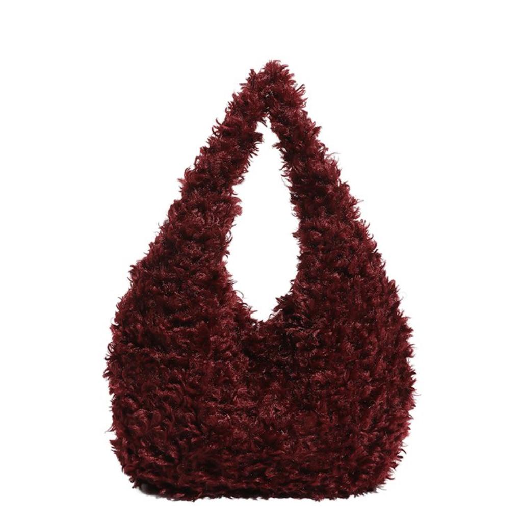 Plush Shoulder Bag Women Plush Large Capacity Daily Commute