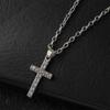 Shiny Zinc Zinc Alloy Rhinestone Pendant Cross Korean Style Cross Necklaces Women Necklaces Clavicle Chains