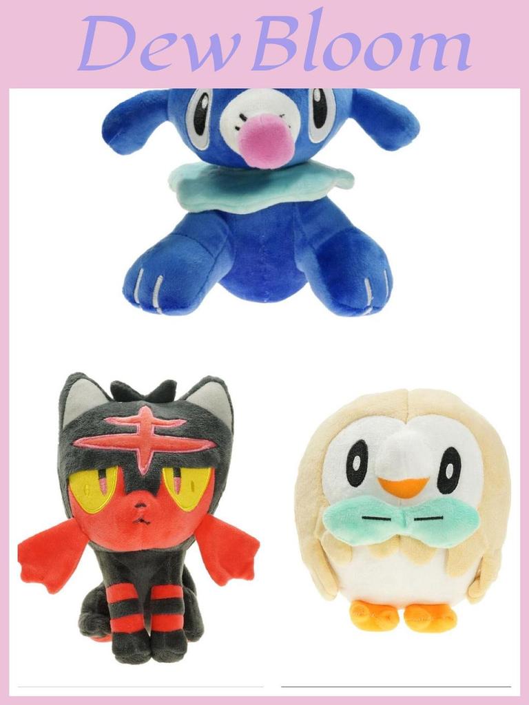 10" Плюшевая игрушка Kemon Legend Rowlet Litten Popplio, мягкая и обнимаемая кукла-животное