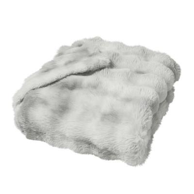 Плед с эффектом плюша и флиса 180 x 220 см Mountain серый