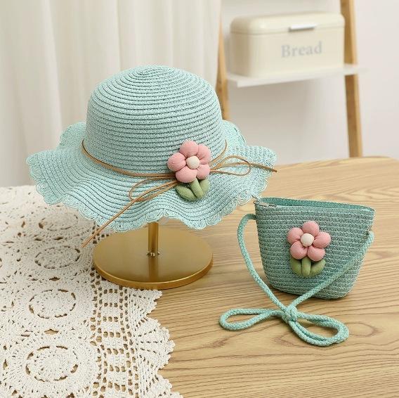 Summer Children's Sun Protection Beach Straw Hat Princess Girl's Vacation Woven Sun Hat
